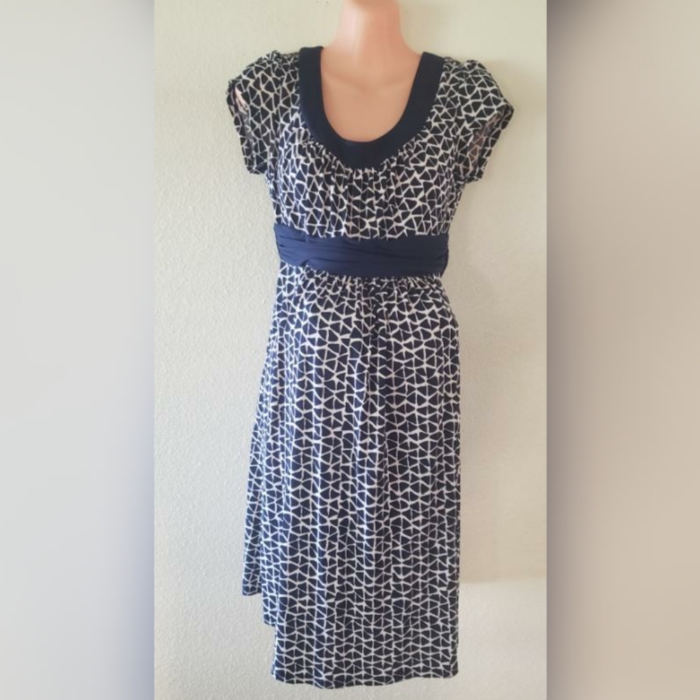 MOTHERHOOD MATERNITY Blue A-line Geometric Dress